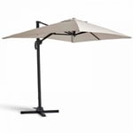 Parasol déporté rotatif 2x3m en aluminium écru  Oviala