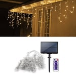 Utomhus LED-ljuskedja med SOLCELLER - Med fjärrkontroll & timer 300 LED-lampor / 10m Varmvitt
