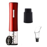 QIQIDIAN Electric Wine Opener Set, Automatic Corkscrew, Vacuum Wine Stopper And Aerator Pourer, 4 in 1 for Red Wine Foil Cutter Electric Red Wine Openers Jar,Red