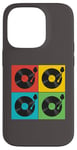 Coque pour iPhone 14 Pro Disques vinyles de style vintage collectionnant les amateurs de musique pop art