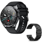 RUMOCOVO montre connectée de Sport pour hommes, bracelet en acier, étanche, avec appels, Bluetooth, moniteur d'activité physique et de fréquence cardiaque, pour Android et iOS Z117