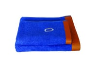 zer0bed Set de Serviettes de Bain, Serviettes de Bain, Visage et Bidet, Serviette de Sport, Piscine ou Salle de Sport, Couleur Unie avec Bord contrasté, 100% Coton, Lot de 2 pièces, Bleu