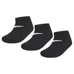 NIKE Unisex Little Kids' Dri-fit Cushioned No-show 3 Pack SOCKS, Black