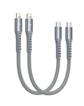 USB C to Lightning Cable,2Pack 0.3M USB C iPhone Charger Cable MFi Certified Short Nylon Braided USB-C Power Delivery Charging Lead for iPhone 14 13 12 11 Pro Max X XS XR 8 7 6s Plus SE,iPad Air