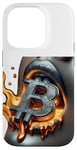 Coque pour iPhone 14 Pro Bitcoin Femme Chaud Feu Flamme Visage Féminin Meme