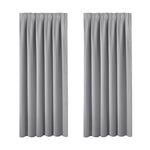 BellaHills Blackout Curtain Thermal Grey Curtains Pencil Pleat Top for Room Darkening Blockout Window Draperies for Living Room 46 x 72 Inch, 2 Panel, Dove Grey