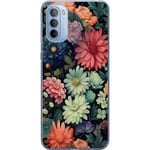 Motorola Moto G31 Gjennomsiktig Telefondeksel Färglada blommor