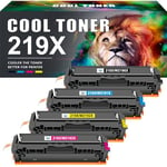 219X 219A W2190X 3302fdw Toner: 4-Pack Compatible pour HP 219X 219A pour Color Laserjet Pro MFP 3302FDW 3302SDW 3302FDN 3302FDNG 3302FDWG 3302SDWG 3202DN 3202DW Noir Cyan Jaune Magenta