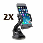 2X Car Phone Mount Holder for Car 1-button Release - Mobile iPhone Samsung GPS