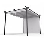 Blumfeldt Pantheon Robust Pergola 3x4 m résistant aux intempéries acier thermolaqué volets roulants latéraux