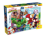 Lisciani - MARVEL - Puzzle Maxifloor Spidey - 24 Pièces - Pour Enfants dès 3 Ans - Grand Format 70x50 cm - Puzzle Double Face Verso à Colorier - Stimule Réflexion et Dextérité - Fabriqué en Italie