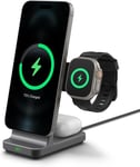 Onetap Pro 3 Magfit Station De Charge Magsafe, Qi2 15w Rapide Chargeur Sans Fil 3 En 1 Magnétique Pour Iphone 16 15 14 13 12, Pro Max Mini, Airpods 4/3/2 Pro, Apple Watch - Noir.[G1003]