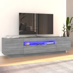 Maison Chic - Meuble tv avec lumières led Banc tv Armoire de rangement Sonoma gris 160x35x40 cm 55118