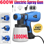 600W Electric Paint Sprayer Airles HVLP Handheld Spray Gun Wall Fence Car 1000ML