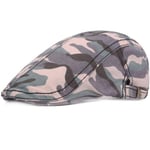 ZYM Vintage Classic Women Men Cap Camo Berets Unisex Newsboy Flat Cap Adjustable Cotton Retro Beret Cap Cabbie Driver