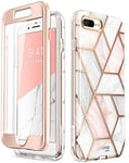 i-Blason Cosmo Glitter Clear Bumper Case for iPhone 8 Plus/iPhone 7 Plus, Marble - 5.5 inches