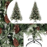 Sapin de Noël avec pommes de pin Vert et blanc 195 cm pvc et pe - sapin de Noël artificiel - sapins de Noël artificiels - Home & Living - Vert