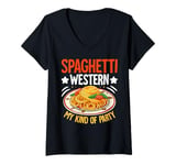 Womens Spaghetti Western My Kind of Party Pasta Party V-Neck T-Shirt