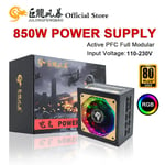 JULONGFENGBAO-ATX 850W Full Modular RGB 80Plus Gold 20 + 4Pin 12V PSU Professional E-Sports Video Game Computer Power Supply - Type 850W