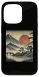 Coque pour iPhone 13 Pro Village japonais vintage jardin vue montagne paysage soleil