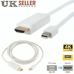 2m Mini DP Display Port to HDMI Thunder Bolt Cable Adapter For MacBook Air Pro