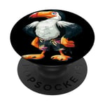 Motif oiseau de mer cool avec maillot de bain pour la plage et les vacances PopSockets PopGrip Adhésif