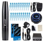 Mast Tattoo Kit Mast Tour Air à tatouer sans fil Rotary Tattoo Gun Pen Wireless Coreless Motor with 2 Replaceble batteries 2.3mm stroke length for lips eyebrow, eyeliner, lips, brow, and tattooing