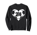 Soccer Number 24 Jersey Funny Soccer Heart Game Day Sweatshirt