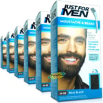 6x Just For Men M55 Real Black Moustache & Beard Facial Hair Colour Gel Dye