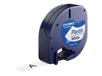 DYMO LetraTAG - Ruban plastique - blanc - Rouleau (1,2 cm x 4 m) 1 rouleau(x) - pour LetraTag LT-100H, LT-100T