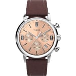 Montre Homme TIMEX MARLIN TW2W51400 Chrono Cuir Brun Gold Rose