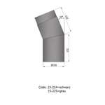 TermaTech Røykrør vinkel ø150mm 22° kort