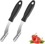 kpl Jalapeno Pepper Corer Core Deseeder ruostumatonta terästä Chili Corer Remover, hammastettu