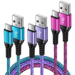 USB C Samsung Charger Cable, [3Pack, 3FT+3FT+6FT] Type C Fast Charging Cable, US