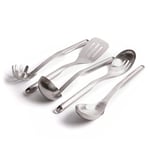 Bundle of KitchenAid Premium Stainless Steel Slotted Food Turner + Slotted Spoon + Basting Spoon + Ladle + Pasta Fork