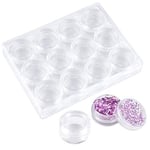 Cozlly Lot de 12 petites boîtes à crème vides transparentes avec couvercle, petites boîtes en plastique pour cosmétique, baume à lèvres, nail art, perles strass pour voyage