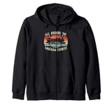 Retro Wagon Train Lover Model Train Railroad Conductor Funny Zip Hoodie