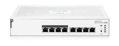 HPE Networking Instant On Switch Series 1830 8-Port Gb Smart-managed Layer 2 Ethernet Switch with PoE | 8x 1G | 4x CL4 PoE (65W) | Fan-less | UK Cord (JL811A#ACC)