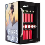 Beersafe 70 Birra Milano Edition Réfrigérateur 70 litres 3 clayettes Porte vitrée panoramique Acier inoxydable