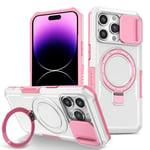 Apple iPhone 15 Pro Max Magsafe Sliding Cover Case PinkWhite