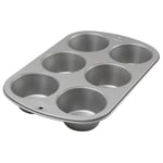 Wilton Moule à muffins Jumbo - Recette droite - Antiadhésif - 6 trous - 7 cm x 24,8 cm x 36,2 cm