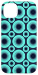 iPhone 14 Plus Teal Dark Blue Oceanic Circle Ring Dot Bubble Pattern Case