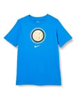 Nike Inter B NK Tee Evergreen Crest T-Shirt Garçon Blue Spark FR: M (Taille Fabricant: M)