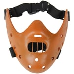 Halloween Mask Hannibal Lecter Mask Läskig Halloween Rollspel Realistisk Skräck Mördare Mask Halv Ansikte Huvudbonad Harts Brown