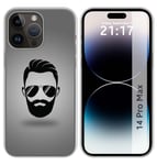 Coque Silicone Compatible Avec IPHONE 14 Pro Max (6.7) Design Barbe Dessins