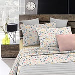 Italian Bed Linen Parure de lit “Fantasy”, fabriquée en Italie, Microfibre, Background, 1 Place et demie