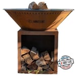 Braséro Barbecue - GRILL'CHIC - Le Classique 100x90 - Double cuve - Acier corten