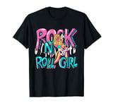 Rock N Roll Girl Retro Graffiti Music Electric Guitar T-Shirt