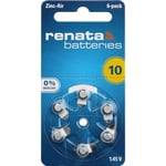 Renata Hearing Aid PR70 Lot de 6 Piles Bouton ZA 10 Zinc-air 105 mAh 1,4 V