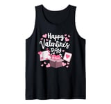 Happy Valentines Day Be Mine Cute Hearts VDay Women Girls Tank Top